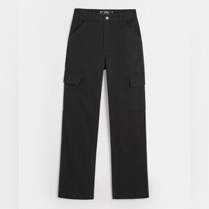 Hollister Black Cargo Pants High Rise Dad Fit